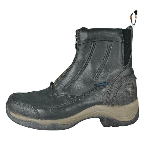 Ariat Women’s Telluride Zip H2O Black Leather Zip Paddock Boot Size US 8.5 - Picture 2 of 11